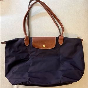 LongChamp Le Pliage Large Shoulder Tote Navy